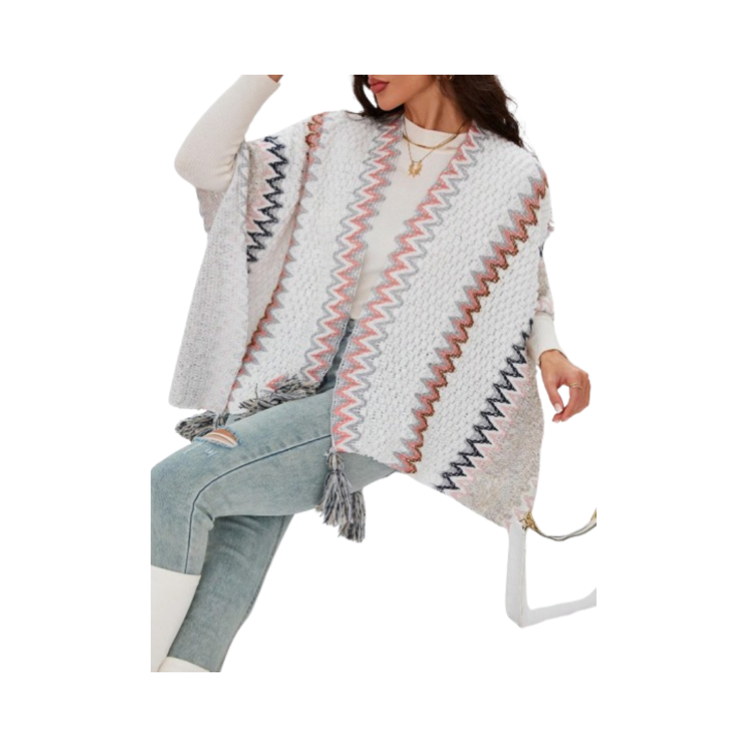 🧡 Cárdigan Ondulado con Rayas para Mujer