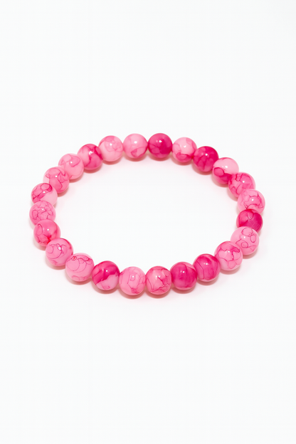 🌸 Pulsera de Jaspe Rosa Marmolado