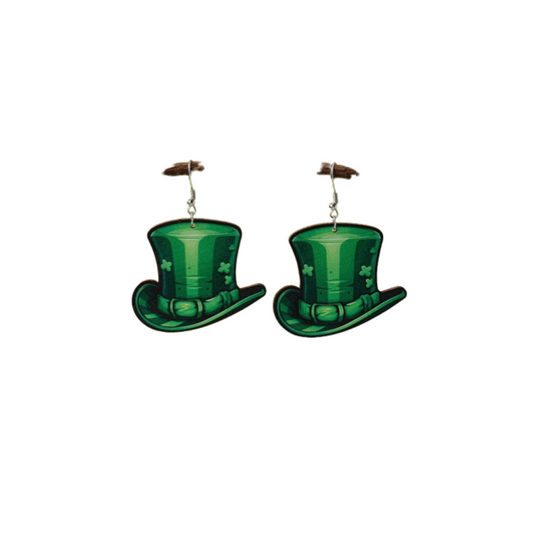 🎩 Aros Sombrero de Duende – Inspiración San Patricio