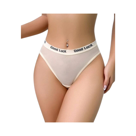 Tanga Color Albaricoque con Diseño Transparente
