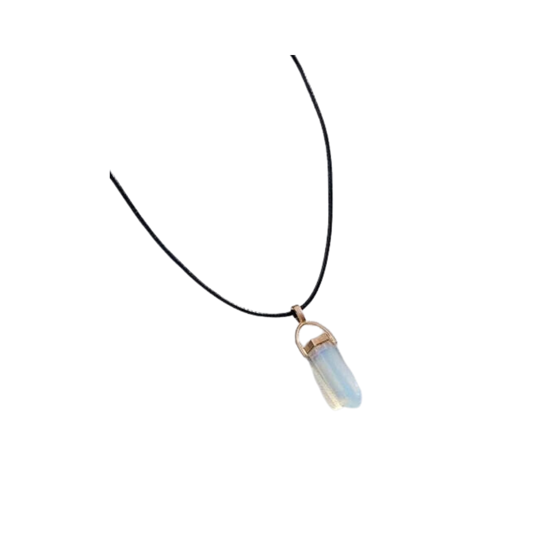 🔷 Collar Geométrico para Hombre – Diseño Minimalista & Cristal de Vidrio