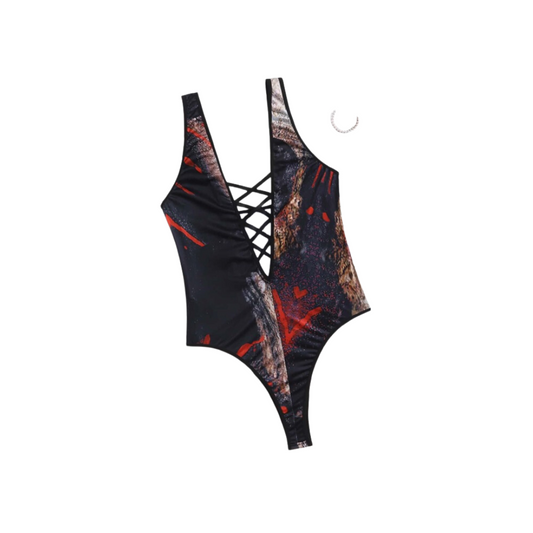 Body Cruzado con Estampado Gráfico Multicolor