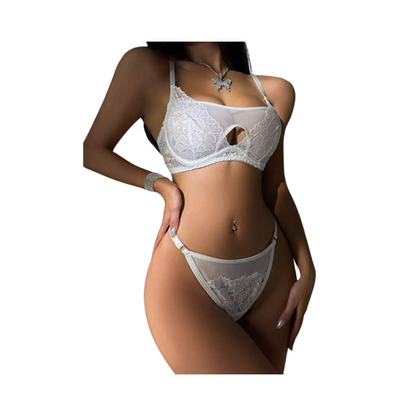 Conjunto Lingerie Romántico en Blanco