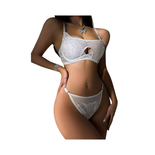Conjunto Lingerie Romántico en Blanco
