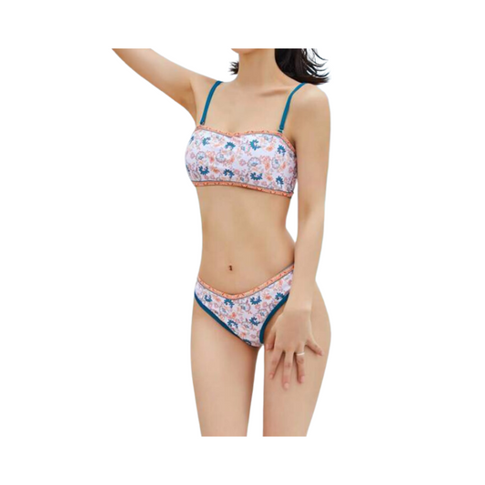 Bikini Floral de Tirantes Finos - Estilo Bohemio