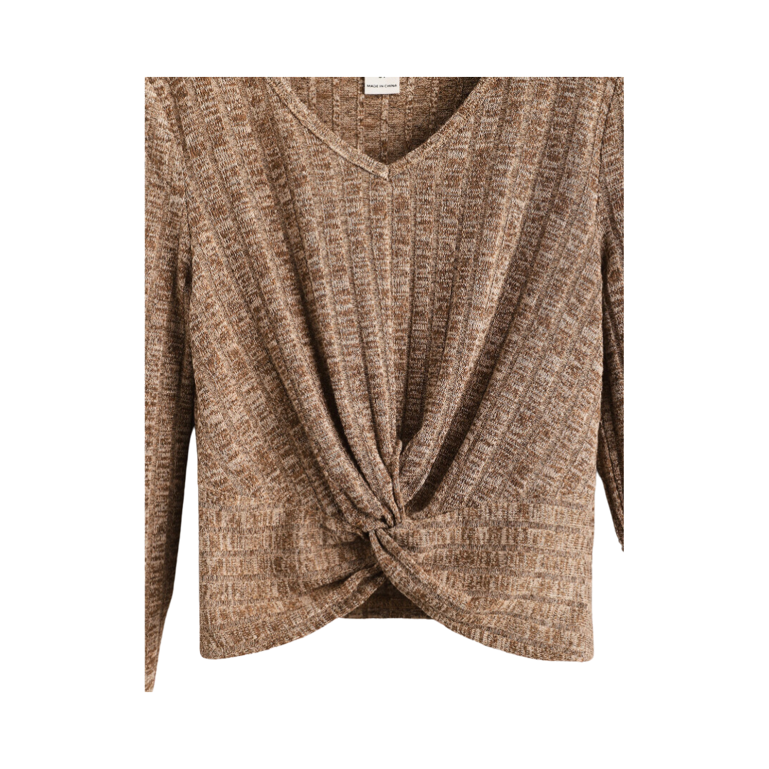 Top Casual con Pliegues - Caqui