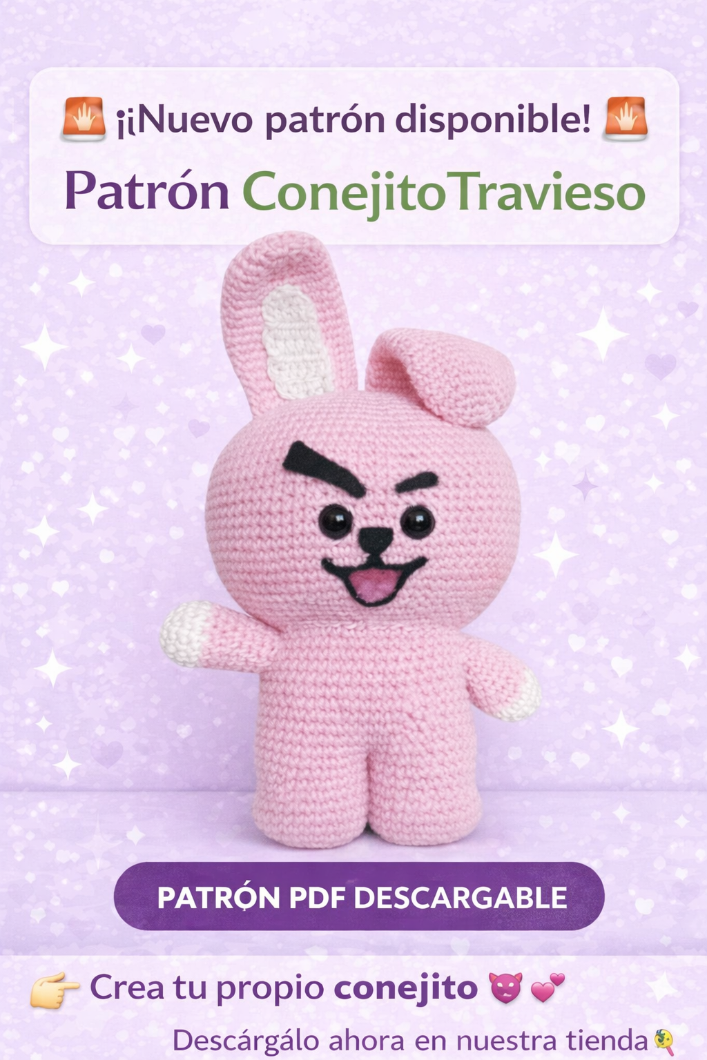 🐰 Bunny Bravo — Patrón Digital Amigurumi