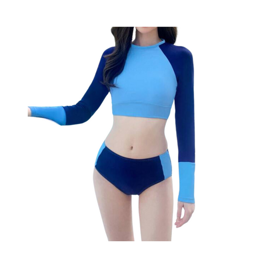 Bikini Deportivo Azul de Manga Larga 🏄‍♀️💙