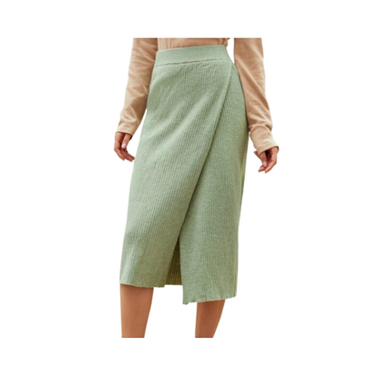 Falda Midi Verde Menta Envolvente