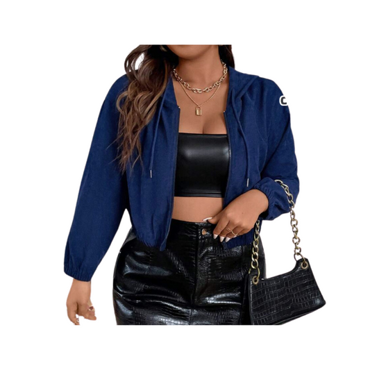 🧥 Chaqueta Casual con Capucha - Azul Marino