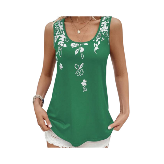 Tank Top Verde con Estampado Floral ✨