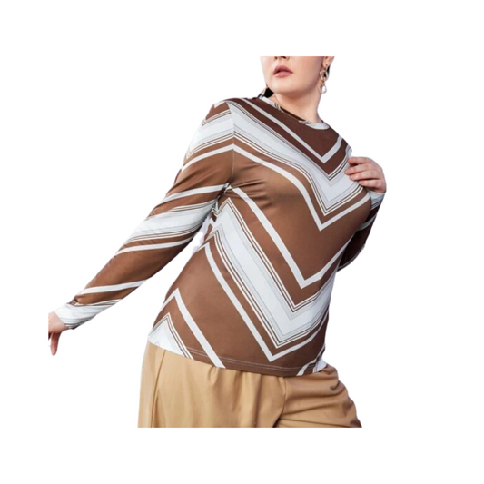 Blusa Casual con Estampado Zigzag