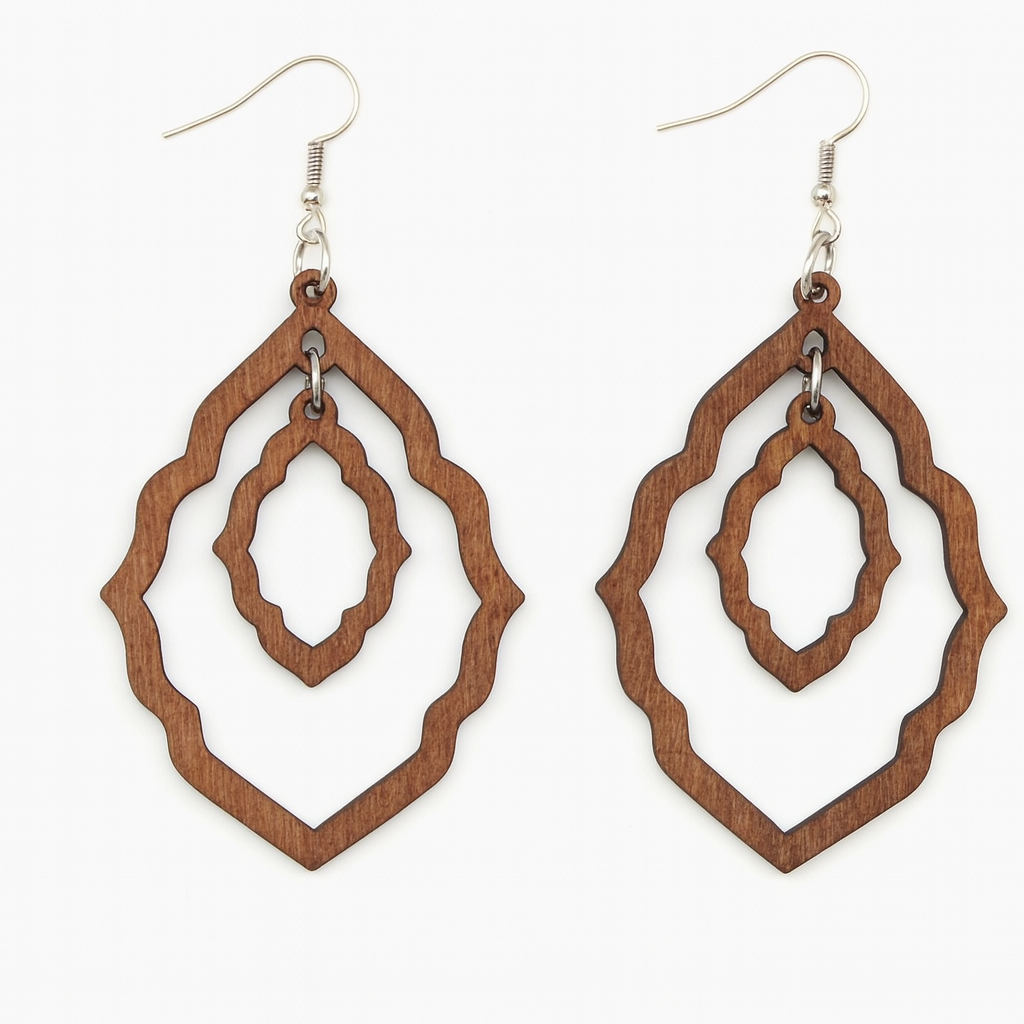🌿 Pendientes Bohemios – Madera & Diseño Geométrico