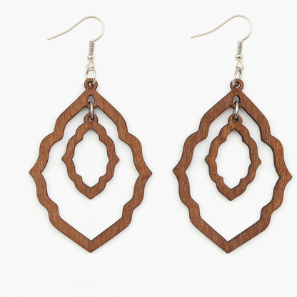 🌿 Pendientes Bohemios – Madera & Diseño Geométrico