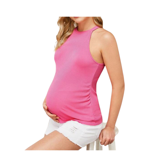 Top de Maternidad Rosa con Escote Halter