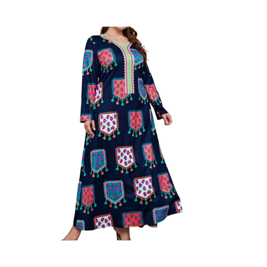 Kaftán Maxi Floral Multicolor