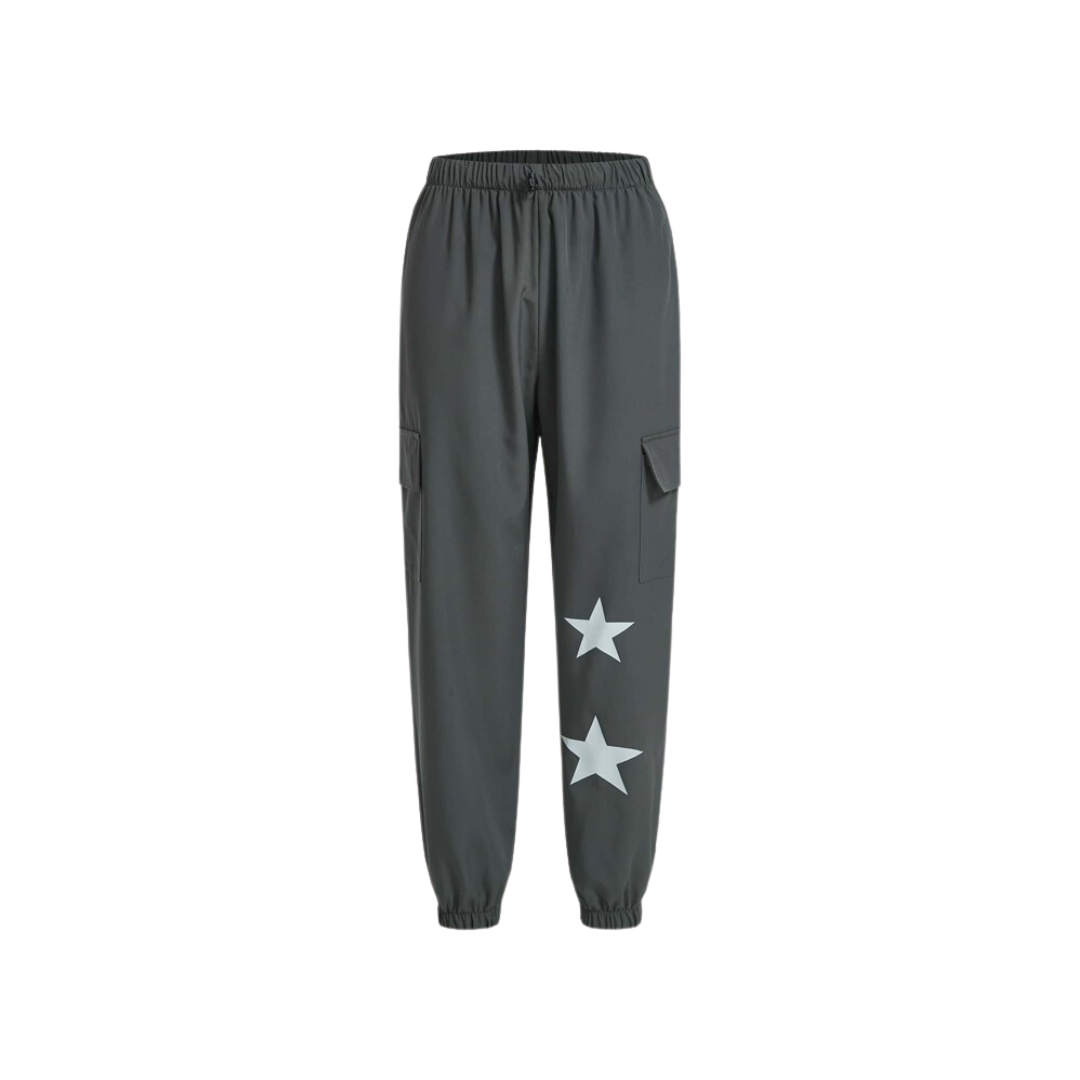 Pantalones Cargo con Estampado Geométrico - Gris Oscuro
