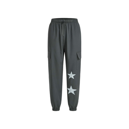Pantalones Cargo con Estampado Geométrico - Gris Oscuro