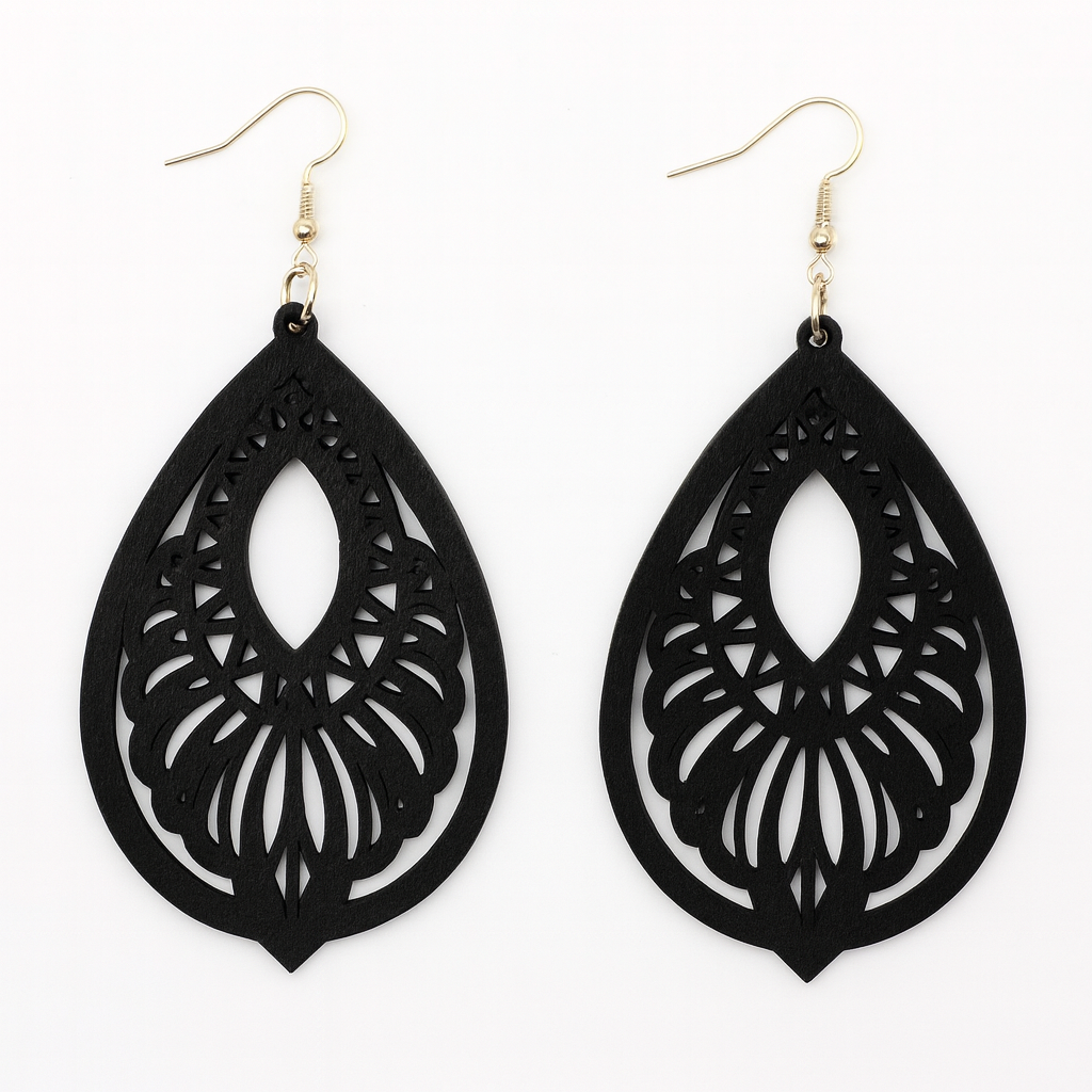 🌿 Pendientes Bohemios – Madera & Diseño Geométrico