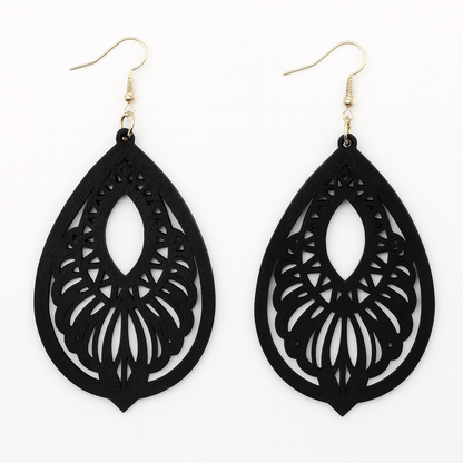 🌿 Pendientes Bohemios – Madera & Diseño Geométrico