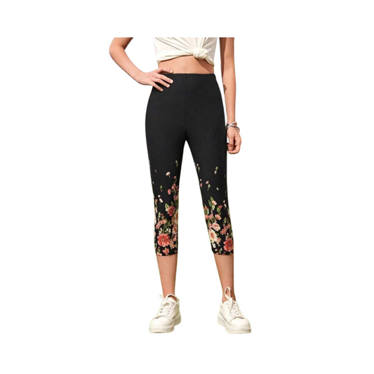 Leggings Pesqueros con Estampado Floral