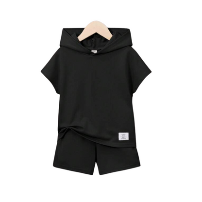 Set Deportivo Negro de 2 Piezas con Capucha ✨