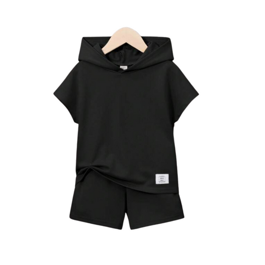 Set Deportivo Negro de 2 Piezas con Capucha ✨