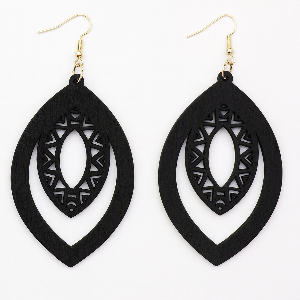 🌿 Pendientes Bohemios – Madera & Diseño Geométrico