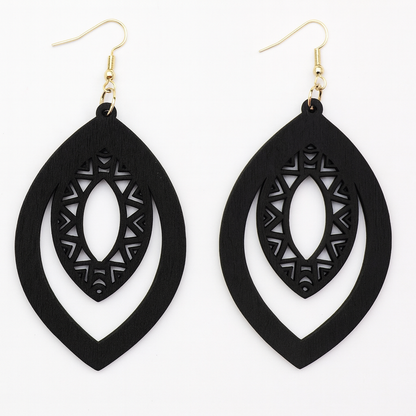 🌿 Pendientes Bohemios – Madera & Diseño Geométrico