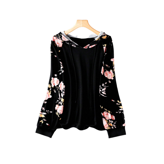 🌸 Polerón Floral con Capucha – Estilo Casual con Encanto