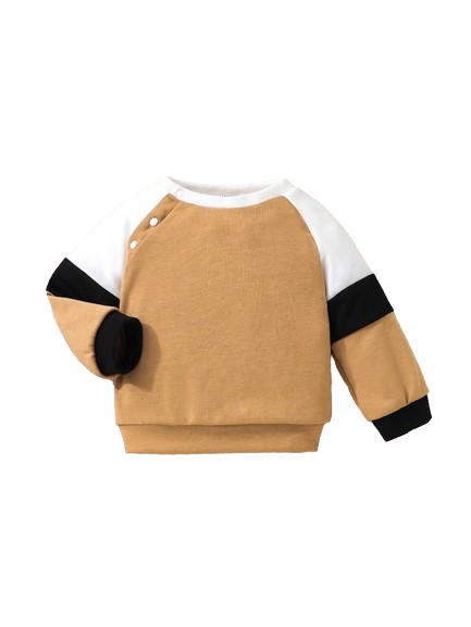 Sudadera para Niños con Manga Raglán en Color Caqui