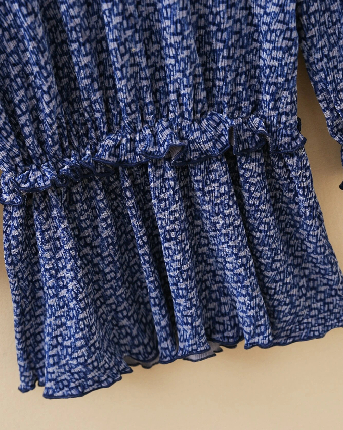 Vestido Azul con Volantes