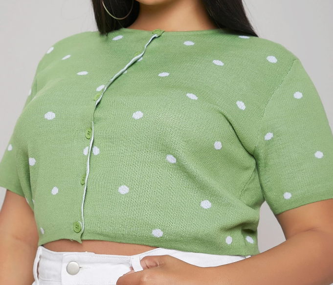 Top Verde de Lunares tallas grandes