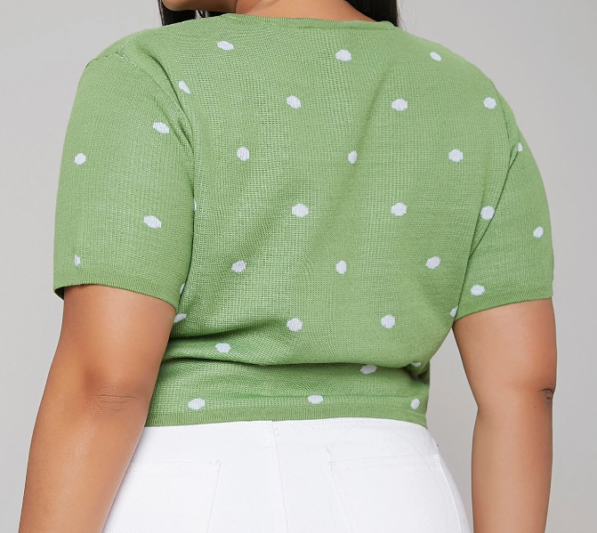 Top Verde de Lunares tallas grandes