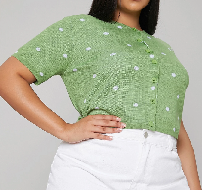 Top Verde de Lunares tallas grandes
