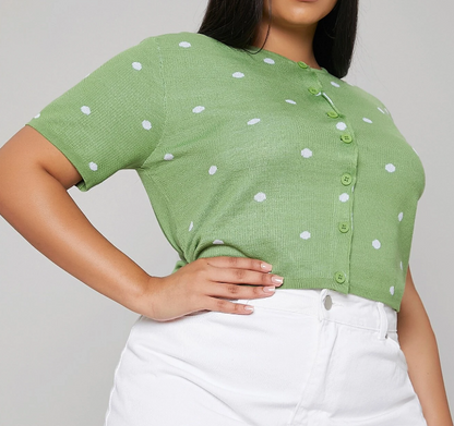 Top Verde de Lunares tallas grandes