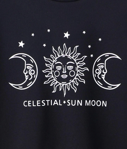 Sudadera Celestial con Estampado de Sol y Luna