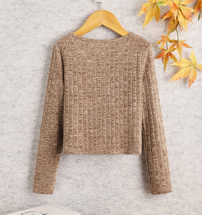 Top Casual con Pliegues - Caqui