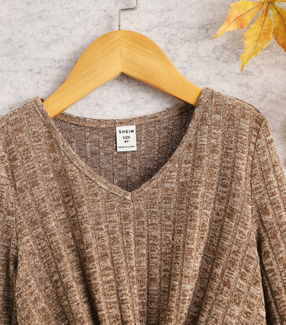 Top Casual con Pliegues - Caqui