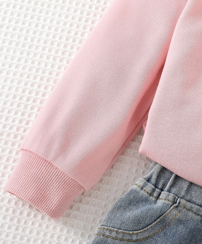 Sudadera con Estampado de Letras 'Love' - Rosa