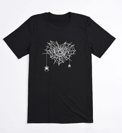 Camiseta Manga Corta con Estampado de Telaraña