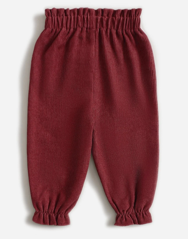 Pantalón Largo de Pana Burdeos para Niñas