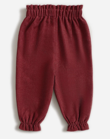 Pantalón Largo de Pana Burdeos para Niñas