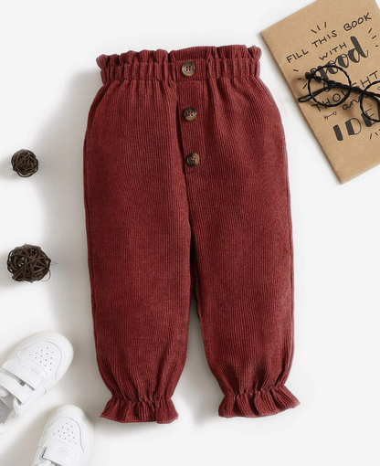 Pantalón Largo de Pana Burdeos para Niñas
