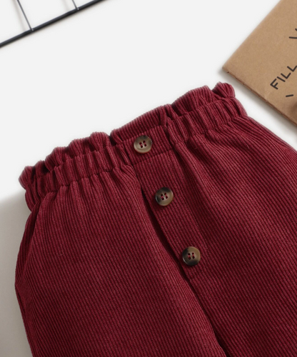 Pantalón Largo de Pana Burdeos para Niñas