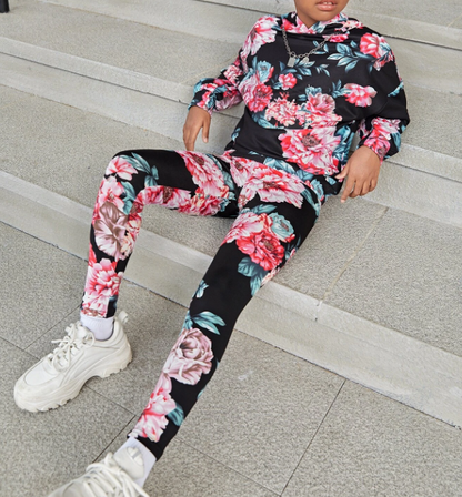 Conjunto de Sudadera y Leggings con Estampado Floral