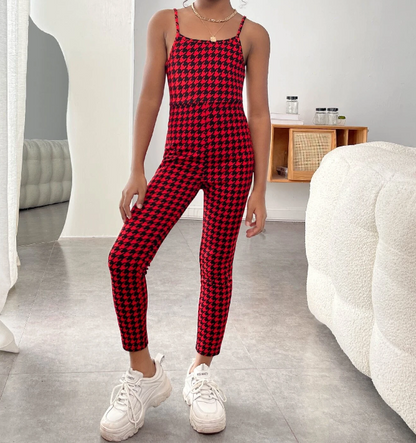 Conjunto de Sudadera y Mono con Estampado de Pata de Gallo