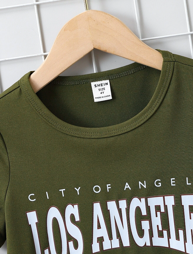 Camiseta Verde Militar "Los Angeles"