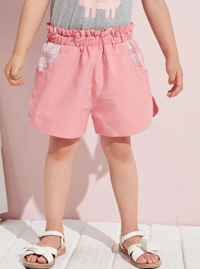 Short Rosa Pálido con Bolsillos