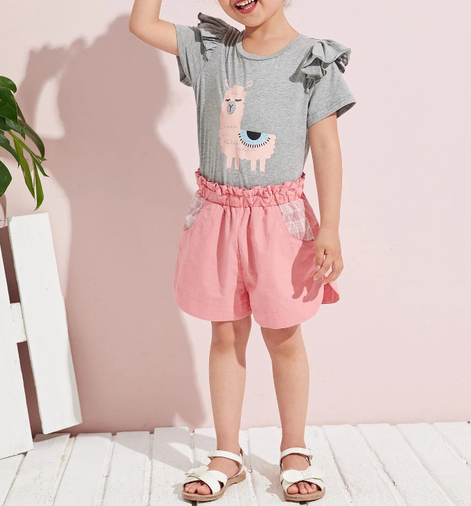 Short Rosa Pálido con Bolsillos